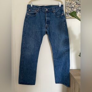 Levi Strauss 501 Levi's Denim Jeans 35 x 30 Straight Leg 35x30 Button Fly Mens